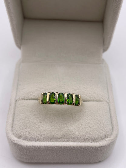 9ct gold diopside ring