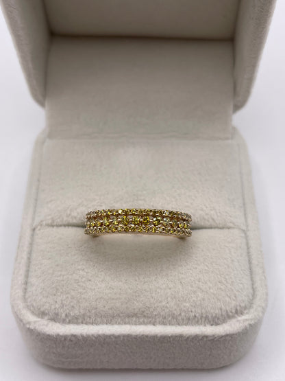 9ct gold yellow diamond cluster ring