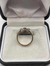 Load image into Gallery viewer, 9ct gold ruby and diamond ring
