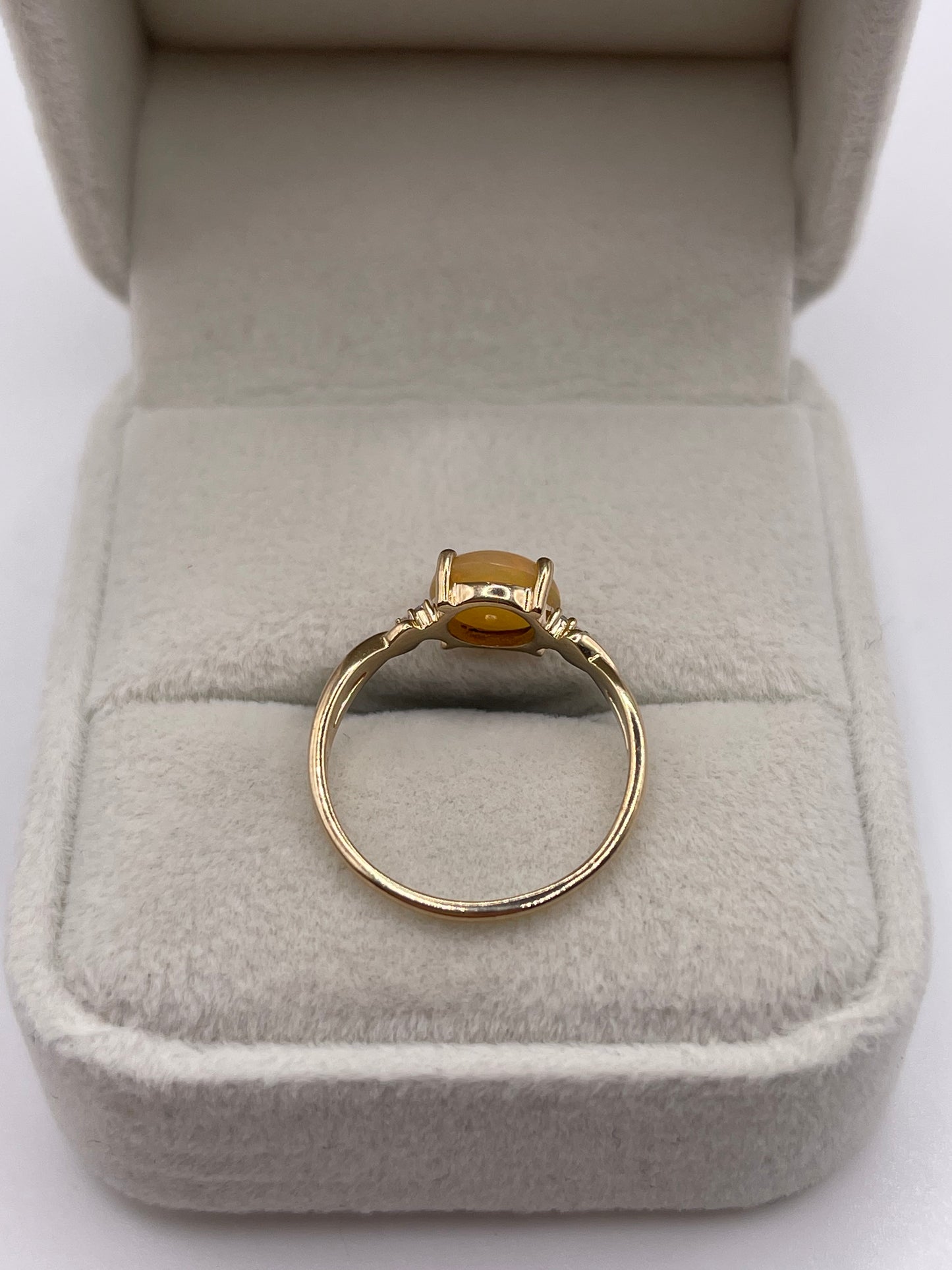 9ct gold opal and diamond ring