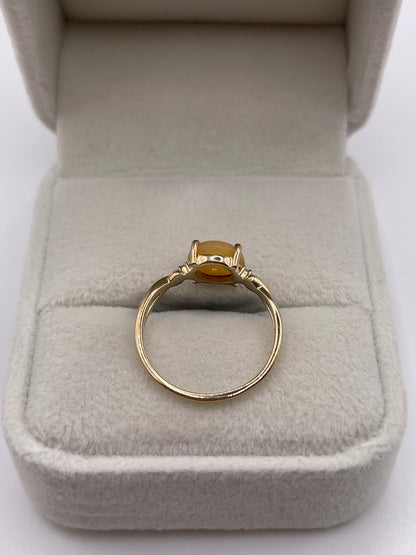 9ct gold opal and diamond ring