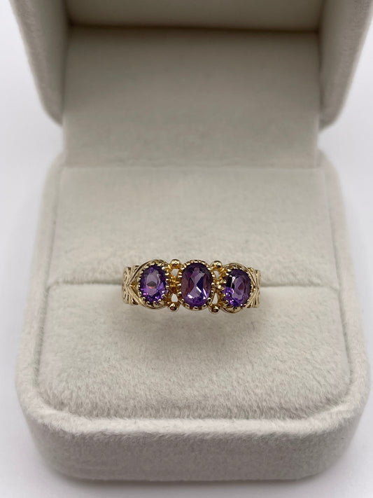 9ct gold amethyst ring