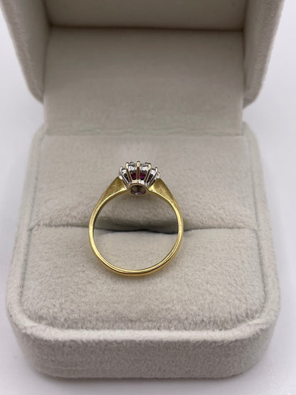 18ct gold ruby and diamond ring