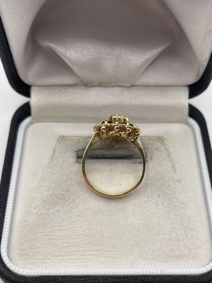9ct gold opal and sapphire ring