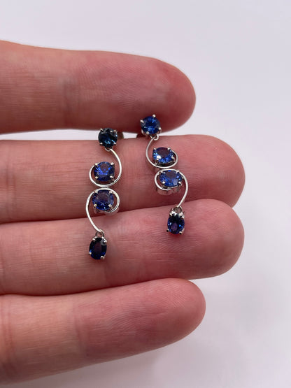 18ct white gold sapphire earrings