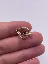 Load image into Gallery viewer, 9ct gold amethyst heart pendant
