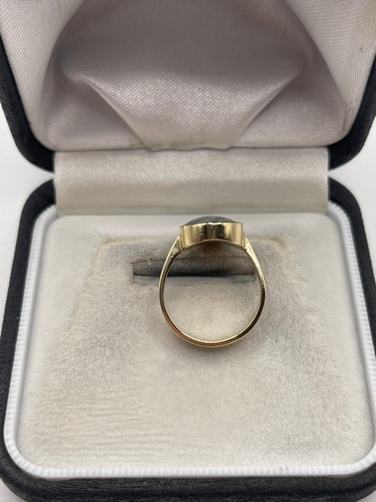 9ct gold black opal triplet ring