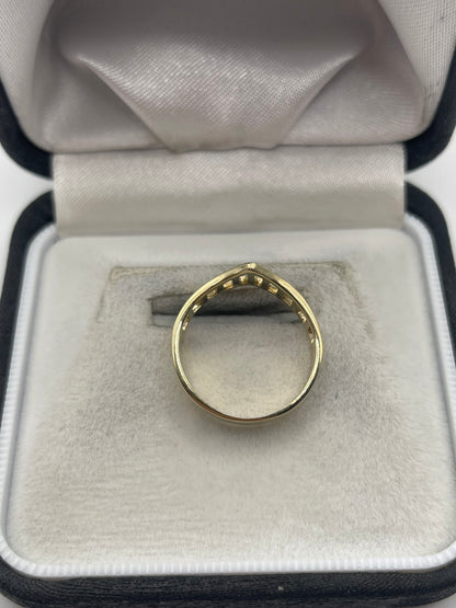 9ct gold wishbone ring