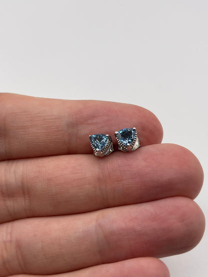 9ct white gold topaz earrings