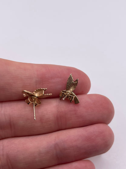 9ct gold bird earrings