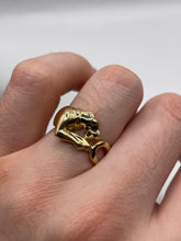 Load image into Gallery viewer, 9ct gold emerald panther ring
