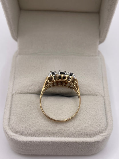 9ct gold sapphire and diamond ring