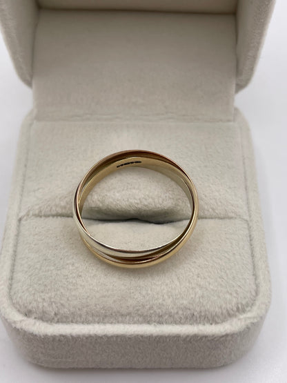 9ct tri gold ring