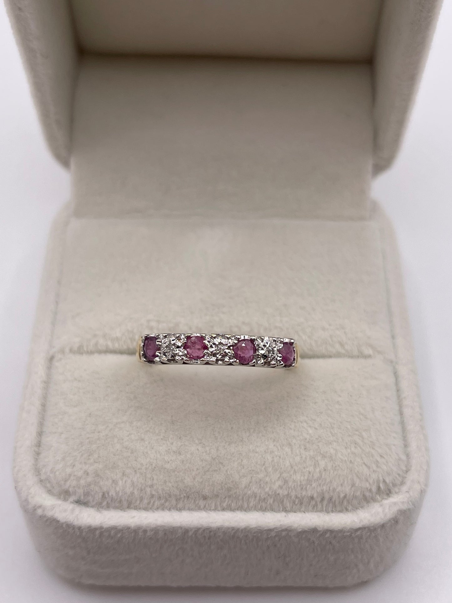 9ct gold ruby and diamond ring