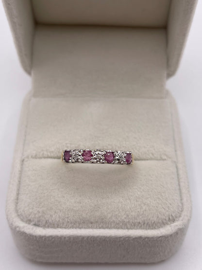 9ct gold ruby and diamond ring