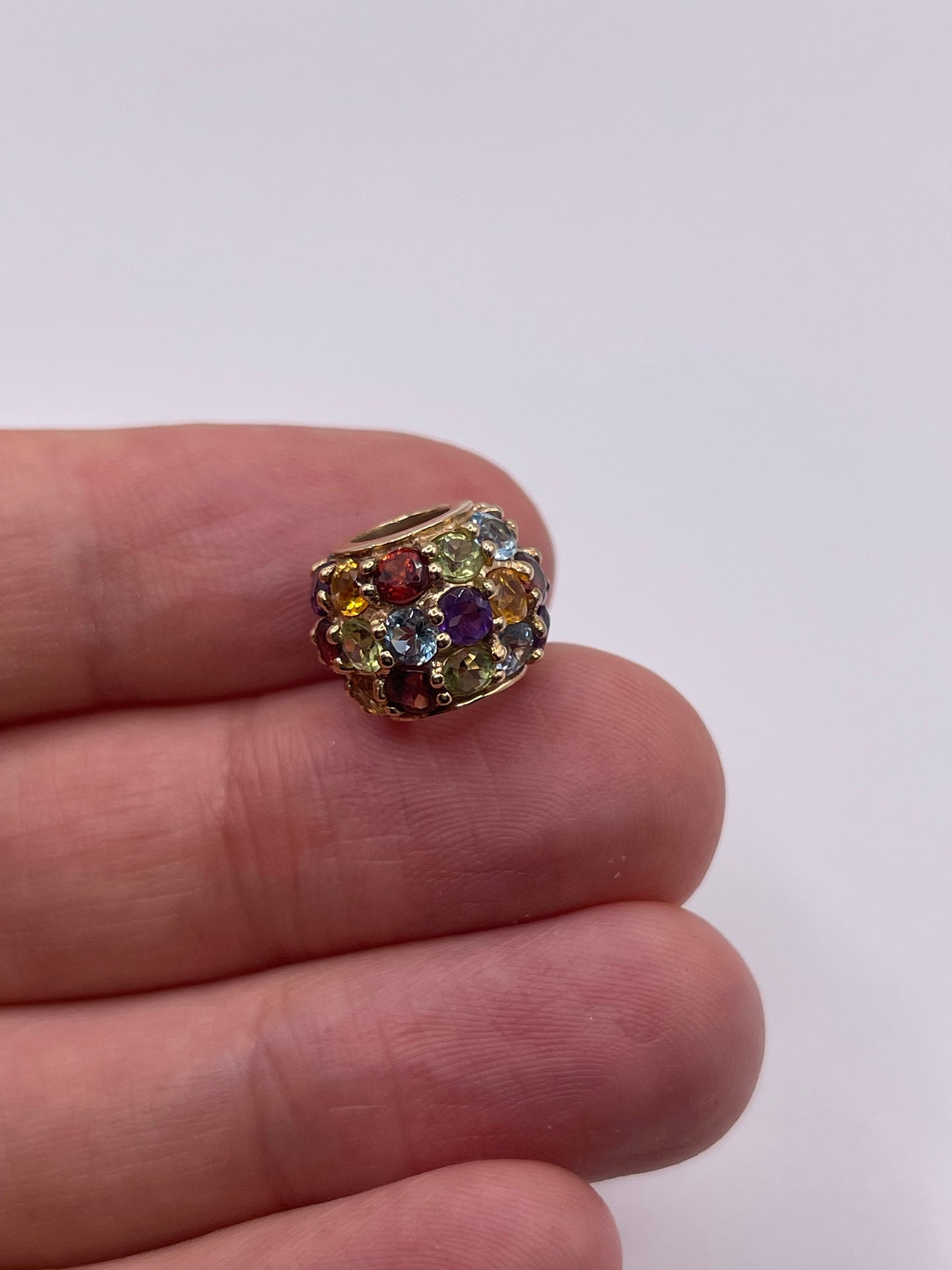9ct gold multi gemstone pendant