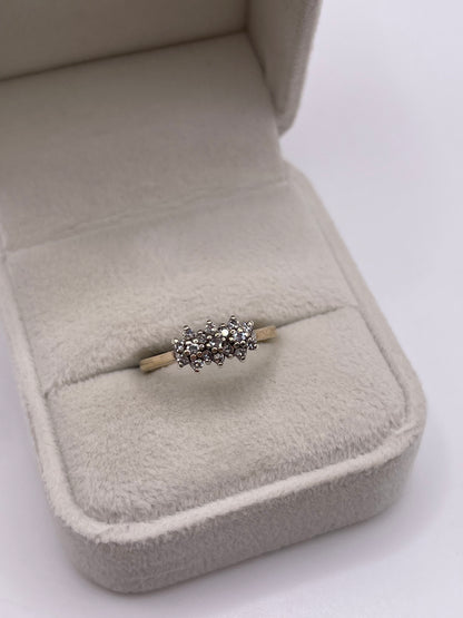 9ct gold diamond cluster ring