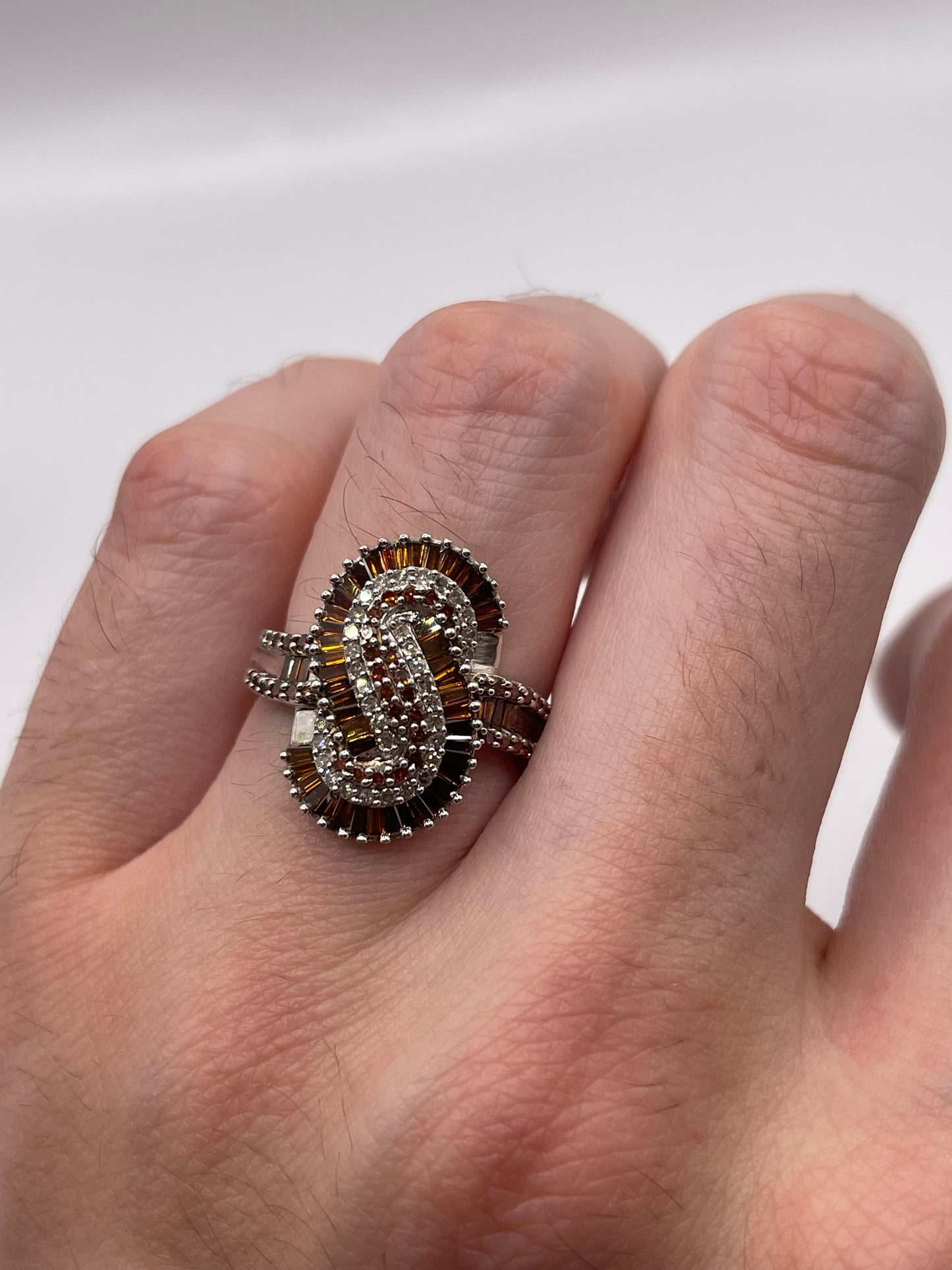 9ct white gold diamond cluster ring