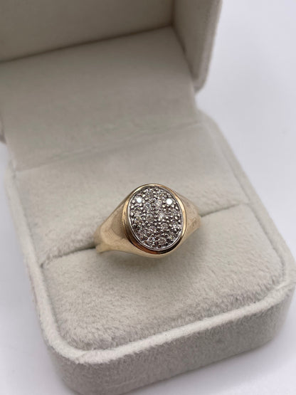 9ct gold diamond cluster ring