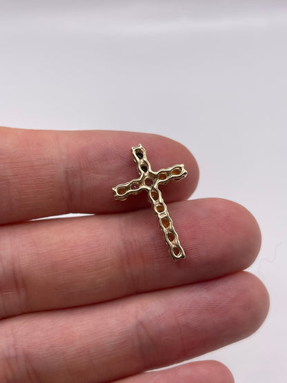9ct gold multi coloured sapphire cross pendant