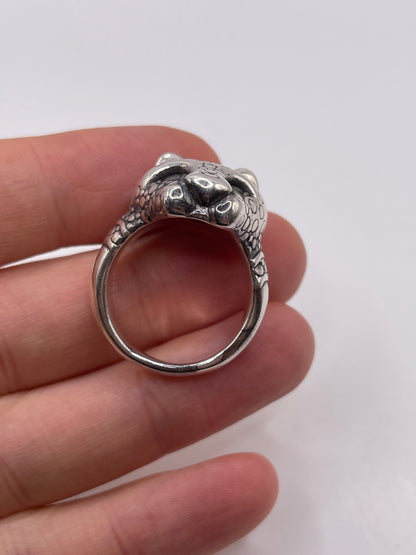 Silver panther ring