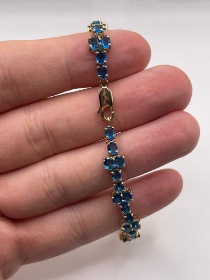 9ct gold blue apatite bracelet