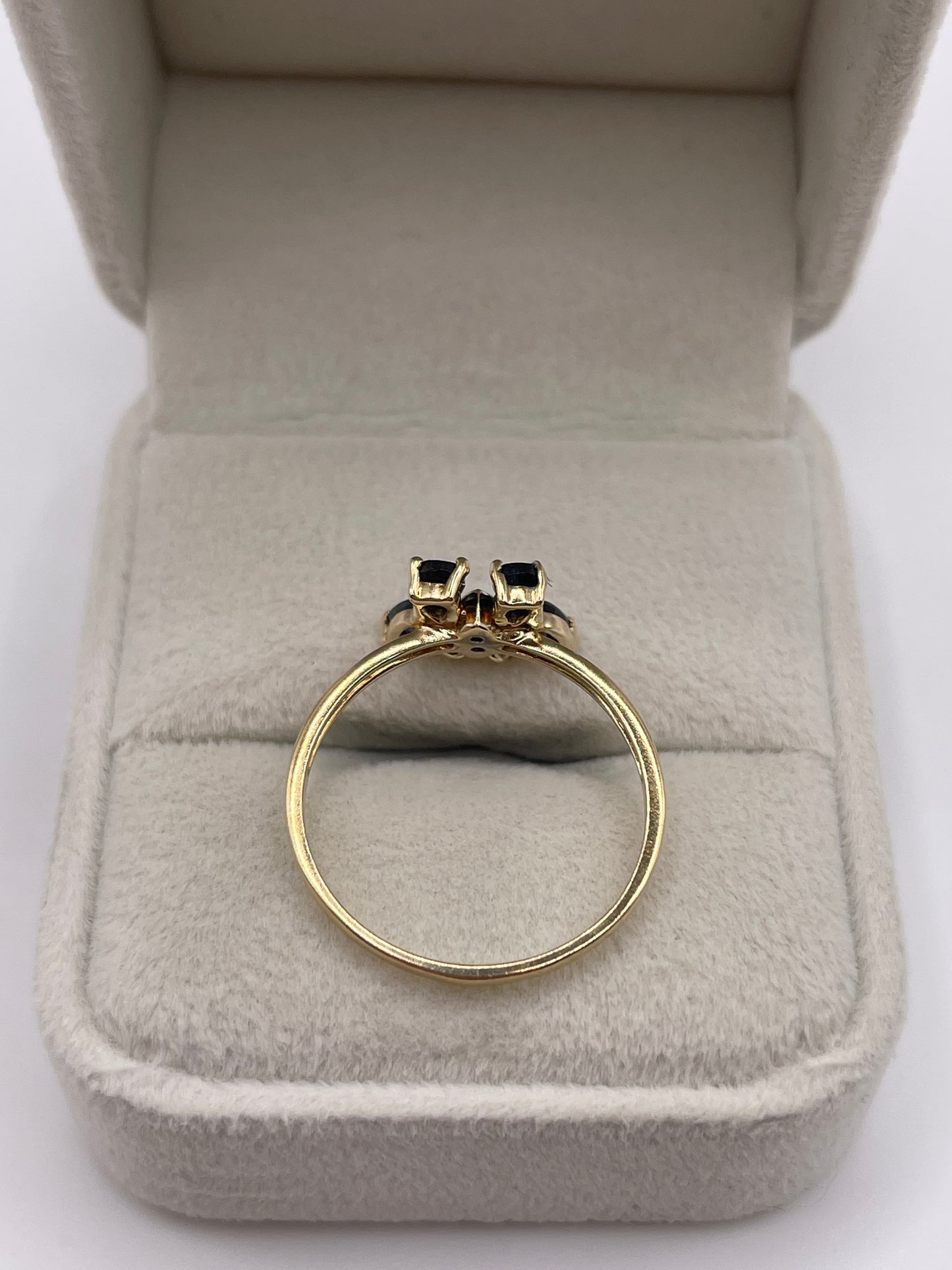 9ct gold sapphire and diamond butterfly ring