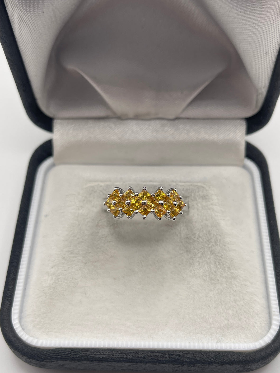 Silver fancy sapphire ring