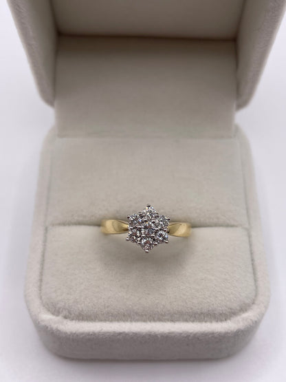 18ct gold diamond cluster ring