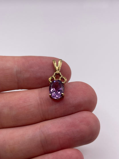 9ct gold amethyst pendant