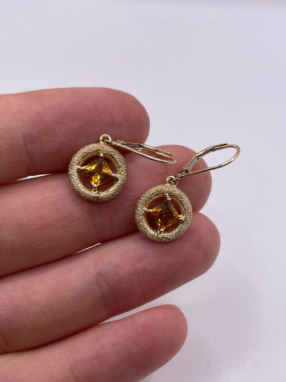 9ct gold citrine earrings