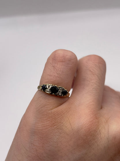 9ct gold sapphire and diamond ring