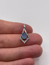 Load image into Gallery viewer, 9ct white gold opal and zircon pendant
