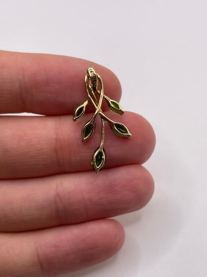 9ct gold diopside pendant
