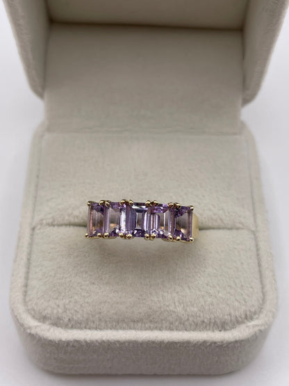 9ct gold amethyst ring