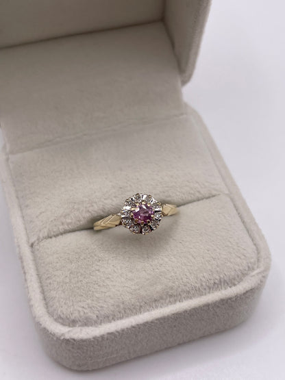 9ct gold ruby and diamond ring