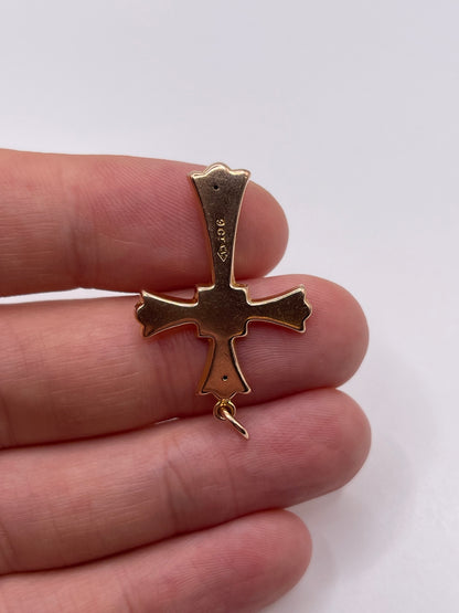 9ct rose gold crucifix pendant