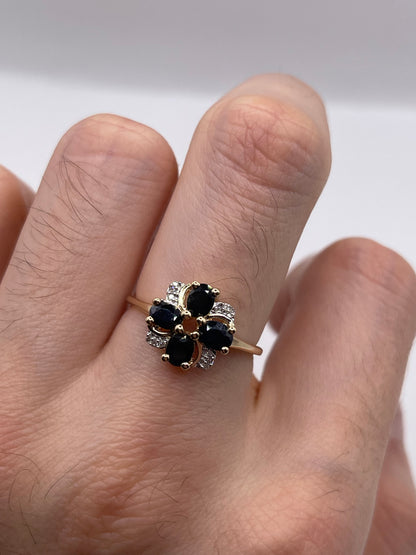 9ct gold sapphire and diamond ring