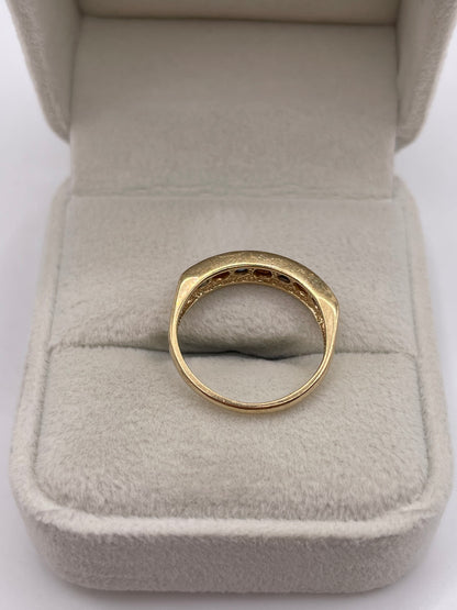 9ct gold sapphire and diamond ring