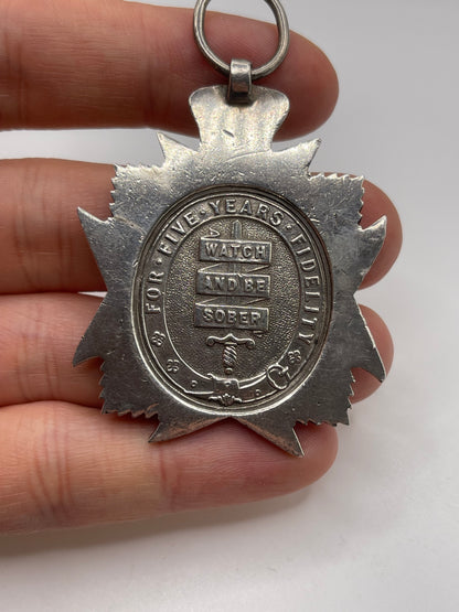 Heavy silver temperance medal