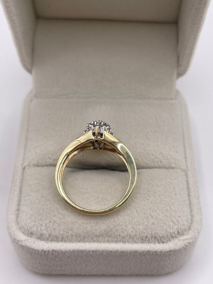 9ct gold diamond cluster ring