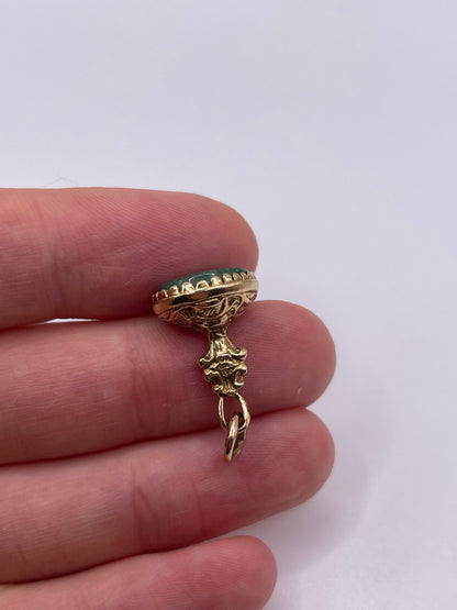9ct gold gemstone fob pendant