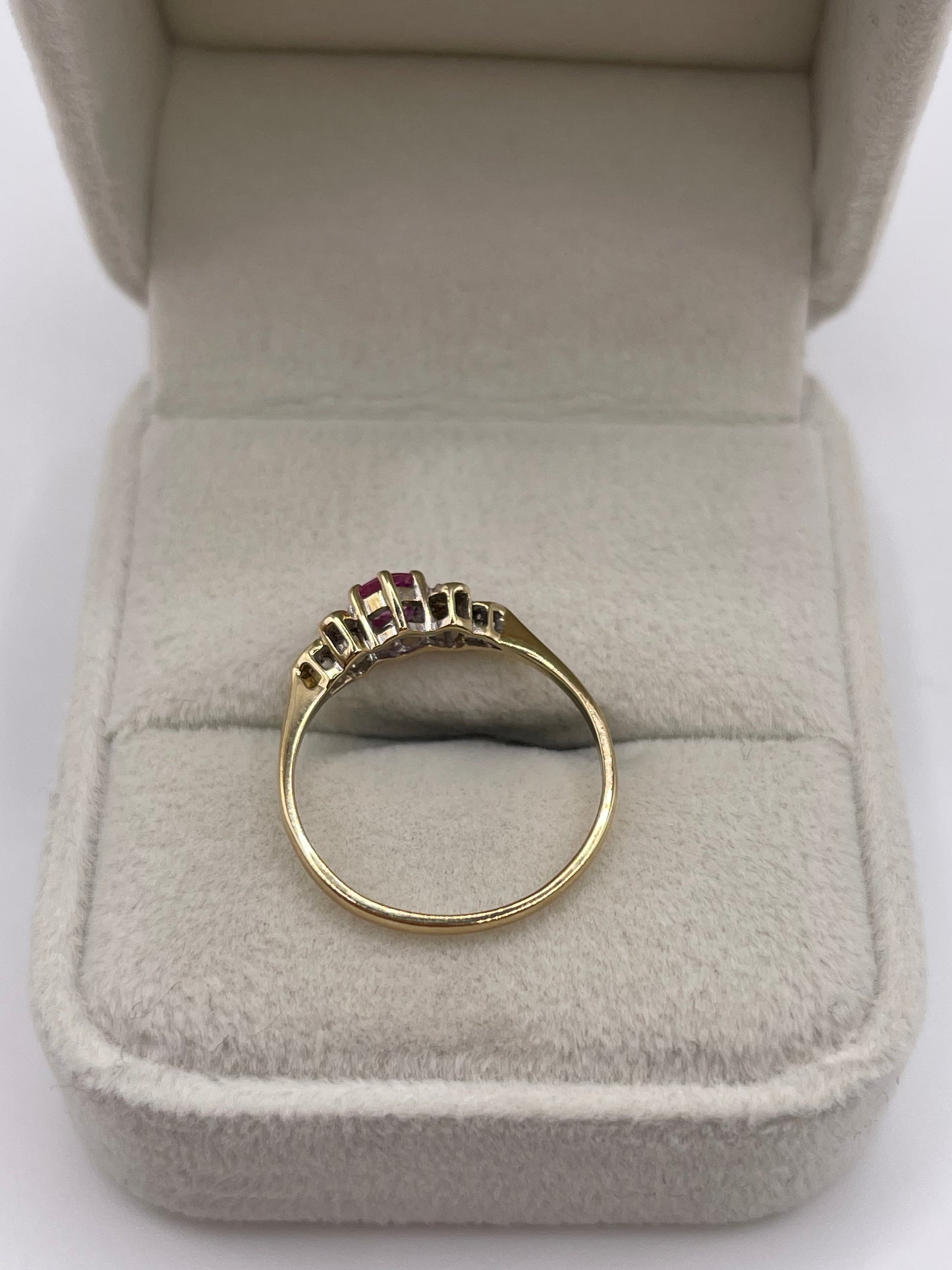 9ct gold ruby and diamond ring