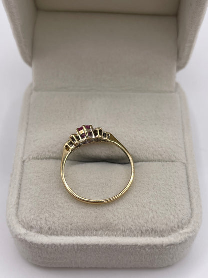 9ct gold ruby and diamond ring