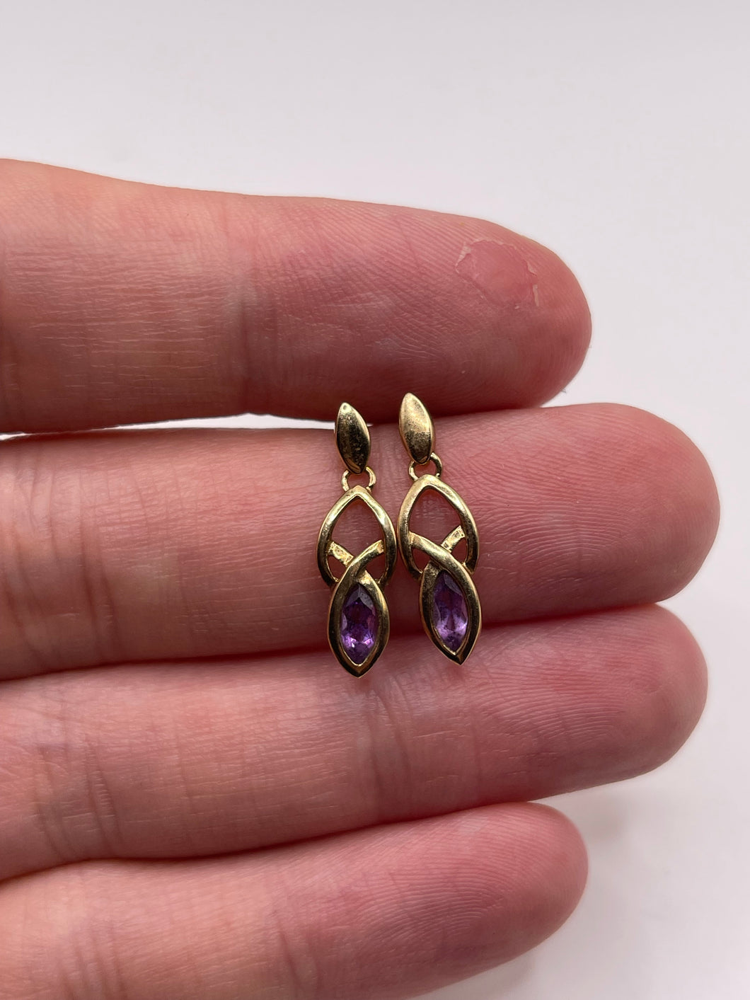 9ct gold amethyst earrings