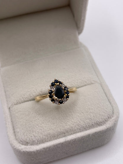 9ct gold sapphire and diamond ring