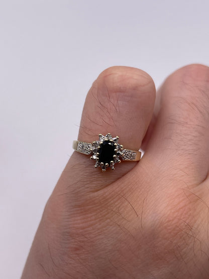 9ct gold sapphire and diamond ring