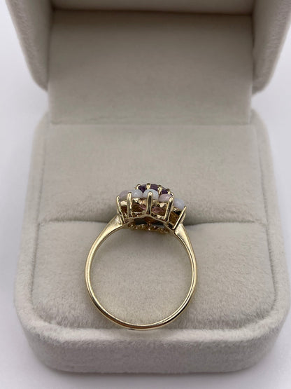 9ct gold amethyst and opal ring