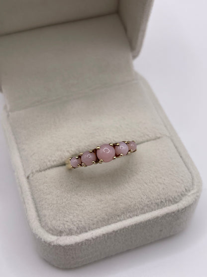 9ct gold pink opal ring