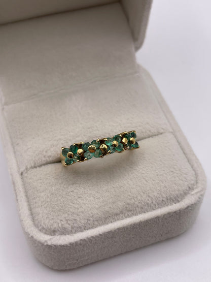 18ct gold emerald cluster ring